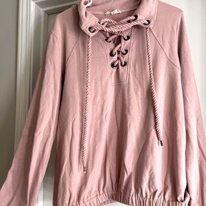 Mauve pull over with cute tied up front